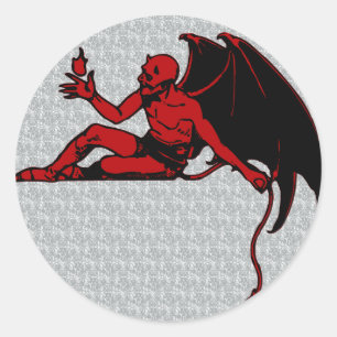 Sticker Rond Diable vintage