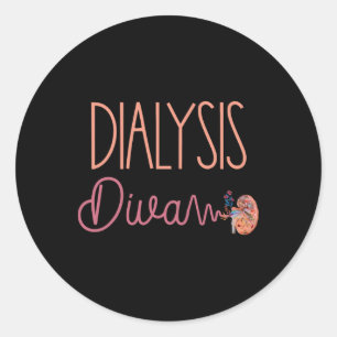 Sticker Rond Dialyse Diva Technicien Infirmière Patient Cute Re