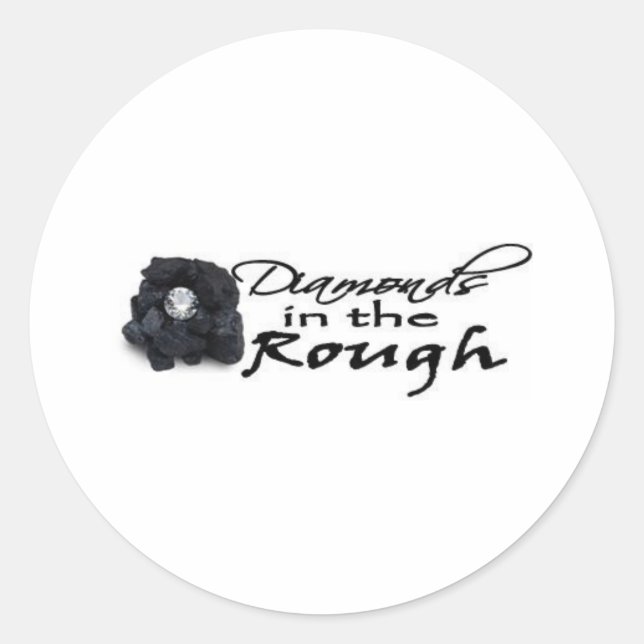 Sticker Rond Diamants dans le brut (Devant)