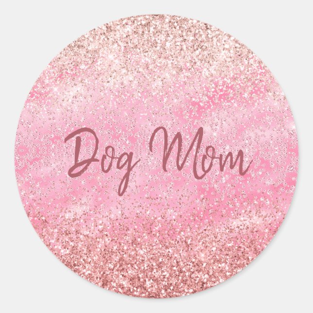 Sticker Rond Diamants roses Glitzy Parties scintillant étincela (Devant)