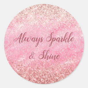 Sticker Rond Diamants roses Parties scintillant brillante