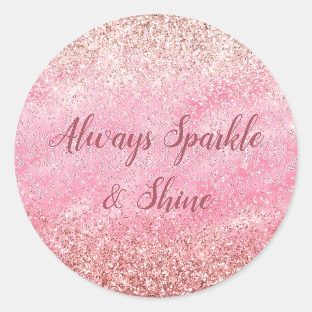 Sticker Rond Diamants roses Parties scintillant étincelante (Devant)