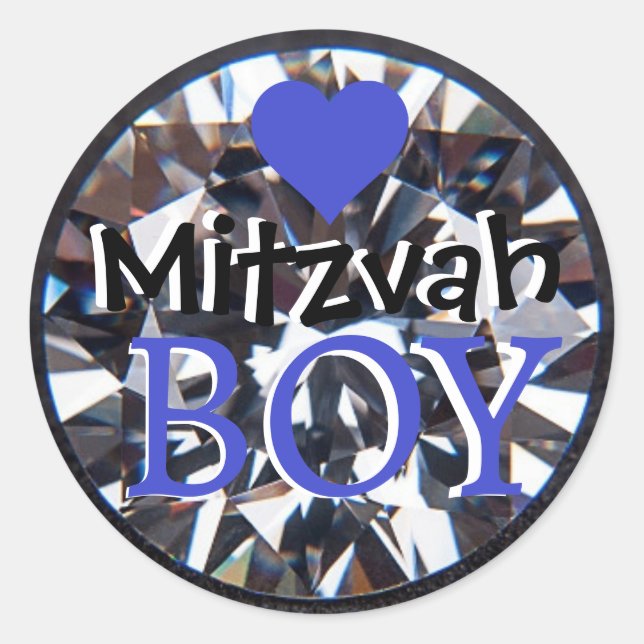 Sticker Rond Diamond Mitzvah Boy (Devant)