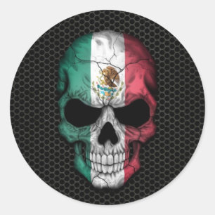 Sticker Rond Diapositive mexicaine sur maille d'acier