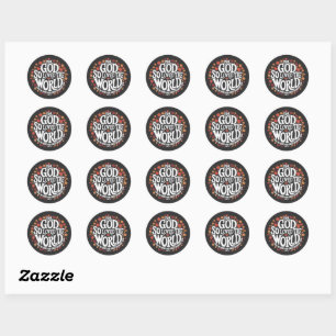 Sticker Rond Dieu aima tant le monde