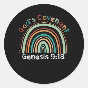 Sticker Rond Dieu Alliance Boho Rainbow Genèse 9 13 Christian