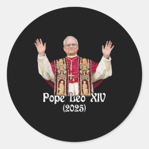 Sticker Rond Dieu Béni Pape Leo Xiv 2025