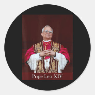Sticker Rond Dieu Béni Pape Leo Xiv Pape Leo Xiv Chemise Pape L