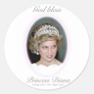 Sticker Rond Dieu Béni Princesse Diana
