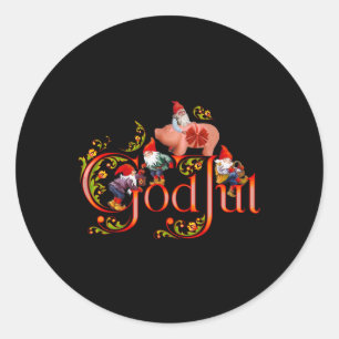 Sticker Rond Dieu de Noël scandinave Jul Marzipan Pig