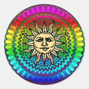 Sticker Rond Dieu de The Sun sur des couleurs de The Sun