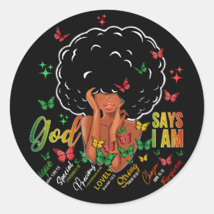 Sticker Rond Dieu Dit Que Je Suis Le Mois De L'Histoire Noire