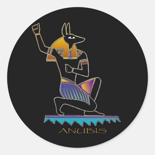 Sticker Rond Dieu égyptien ANUBIS (Devant)