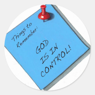 STICKER ROND DIEU EST EN MEMO DE CONTRÔLE