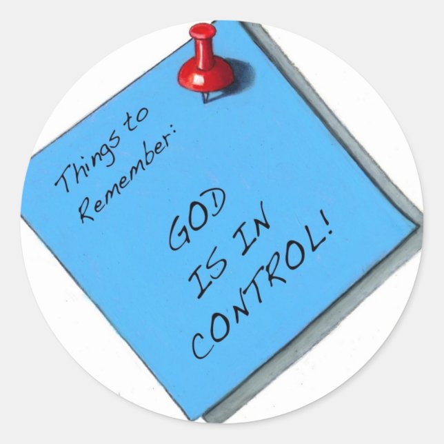 STICKER ROND DIEU EST EN MEMO DE CONTRÔLE (Devant)
