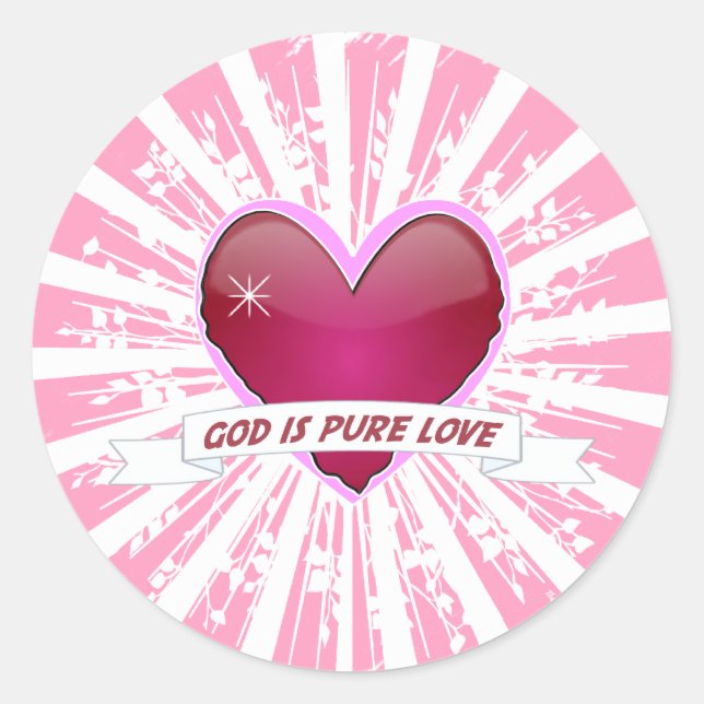 Sticker Rond Dieu est l'amour pur (Devant)