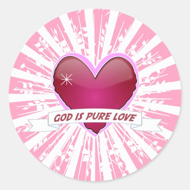 Sticker Rond Dieu est l'amour pur (Devant)