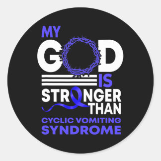 Sticker Rond Dieu Est Plus Fort Que Le Syndrome Cyclique De Vom