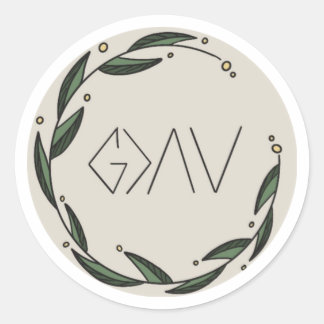 Sticker Rond Dieu est plus grand que les montagnes et les vallé