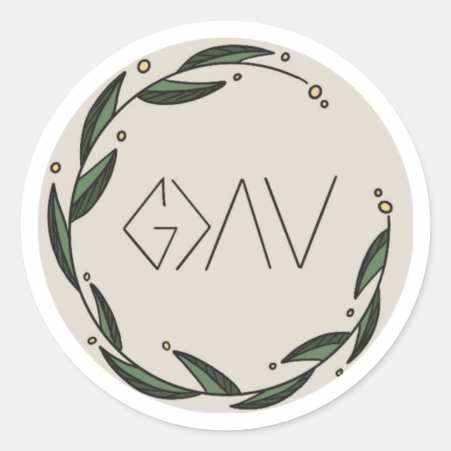 Sticker Rond Dieu est plus grand que les montagnes et les vallé (Devant)