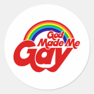 Sticker Rond Dieu m'a rendu gay Rainbow