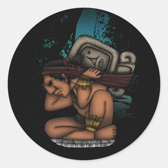 Sticker Rond Dieu maya (Devant)