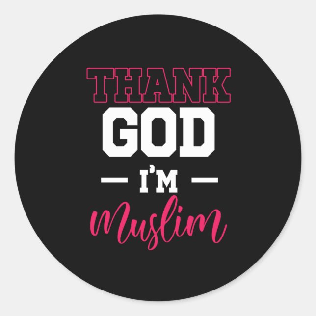 Sticker Rond Dieu Merci Je Musulman Islam Islam Allah Mosquée G (Devant)