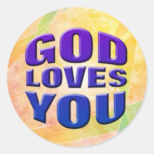 Sticker Rond Dieu t'aime #2