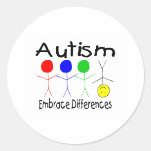 Sticker Rond Différences d'étreinte (les gens)