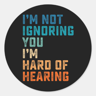 Sticker Rond Difficile à entendre Langue Des Signes Sourds