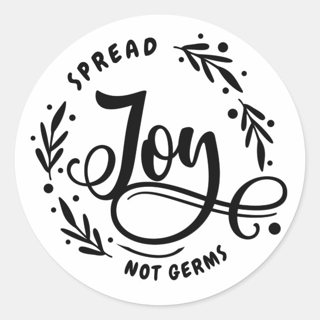 Sticker Rond Diffuser la joie pas les germes (Devant)
