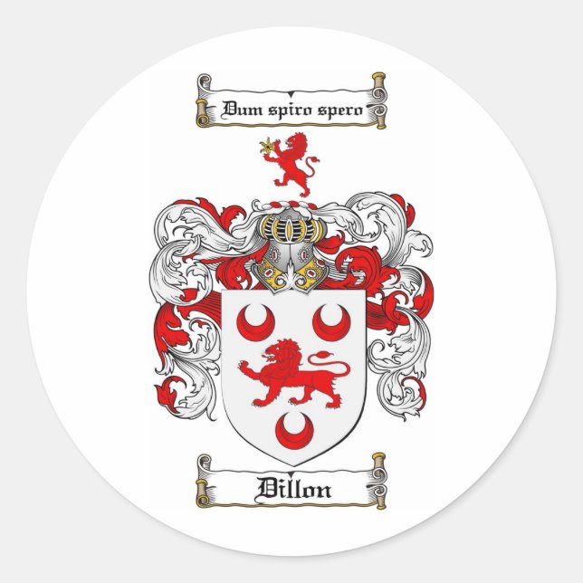 STICKER ROND DILLON FAMILLE CREST - DILLON BRAS (Devant)