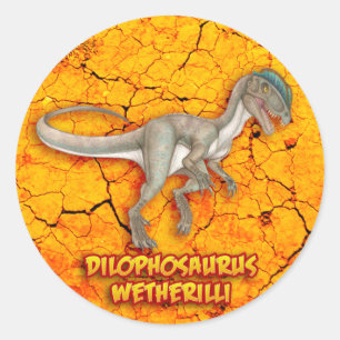 Sticker Rond Dilophosaurus