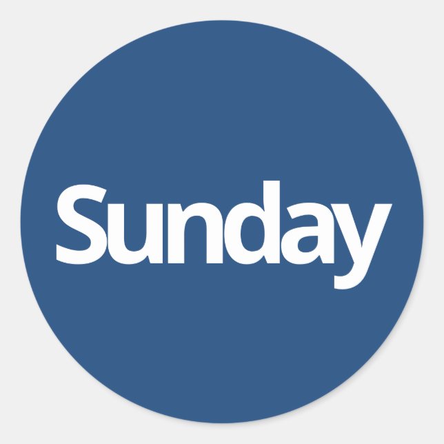 Sticker Rond Dimanche jour de planification fournitures simple  (Devant)