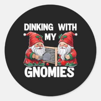 Sticker Rond Diner Avec Mes Gnomes Picklell Christmas Gnome P