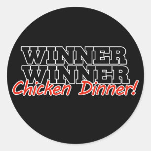 Sticker Rond Dîner de poulet gagnant