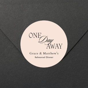 Sticker Rond Dîner de répétition élégant à une journée Blush ro