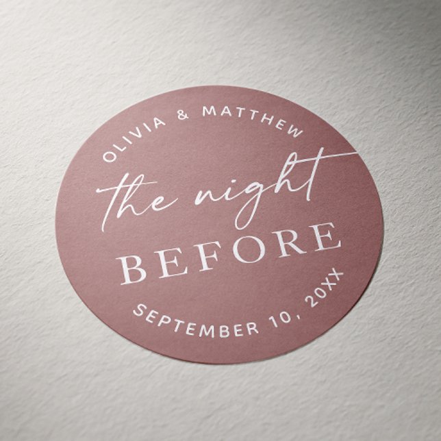 Sticker Rond Dîner de répétition Mauve | Nuit mariage de automn (Créateur téléchargé)