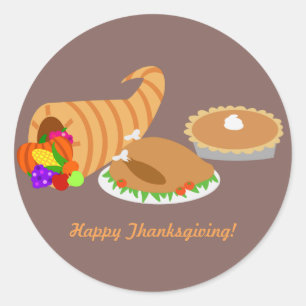 Sticker Rond Dîner de thanksgiving