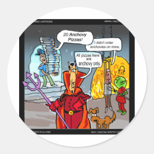 Sticker Rond Dîner En Enfer Drôle Cadeaux Tee - shirt Cartes Et