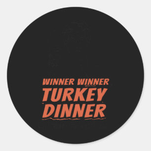 Sticker Rond Dîner Turquie Dîner Turquie Thanksgiving Dadd