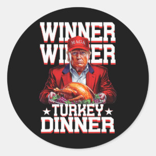 Sticker Rond Dîner Turquie Dîner Turquie Thanksgiving Dadd