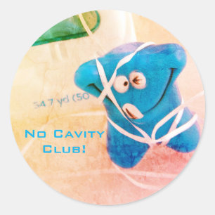 Sticker Rond Dingue, Pas De Cavity Club !
