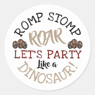 Sticker Rond Dino Eggs, Dinosaure pour enfants fête d'anniversa