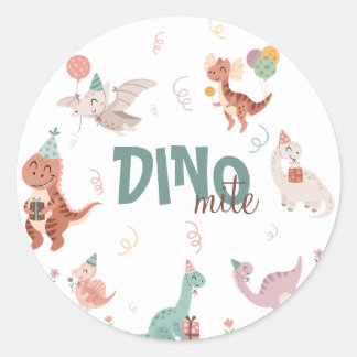 Sticker Rond Dino-Mite