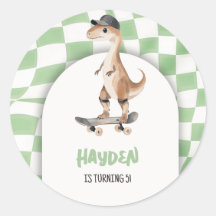 Dinosaur Anniversaire Retro T Rex À damiers