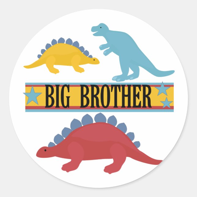 Sticker Rond Dinosaur Big Brother (Devant)