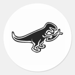 Sticker Rond Dinosaur Manger Jésus Poisson