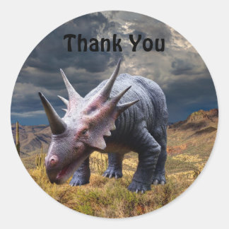 Sticker Rond Dinosaur Merci Party Jurassic Park Classic Rou