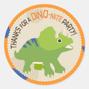 Sticker Rond Dinosaur Triceratops Anniversaire Cupcake TopÉtiqu